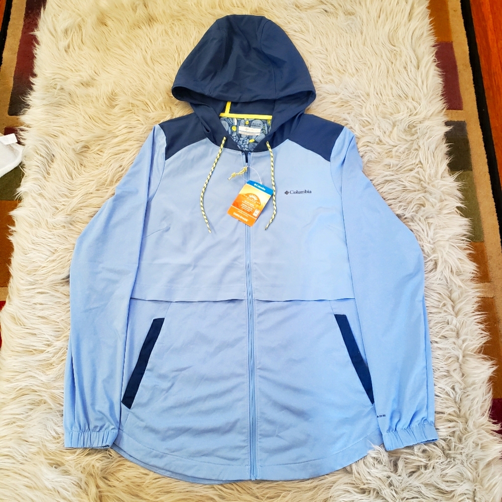 Columbia Blue Vestavia Hill Full ZIP Omni Shade UPF 50 Hoodie Jacket